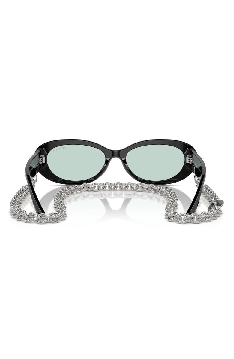 Tiffany & Co. 54mm Oval Sunglasses with Chain, Alternate, color,