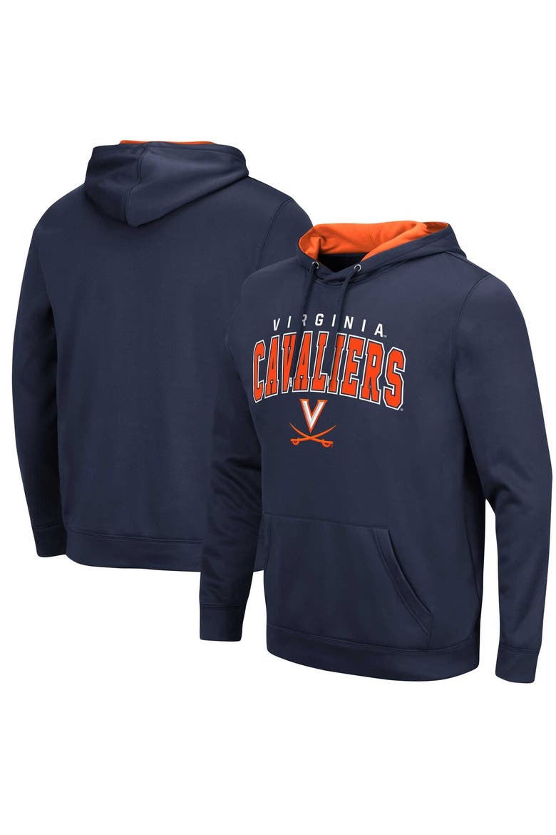 Men's Colosseum Navy Virginia Cavaliers Resistance Pullover Hoodie, Main, color, Navy
