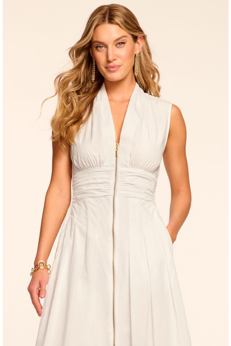 Meg Cotton Blend Sleeveless Dress, Alternate, color, WHITE