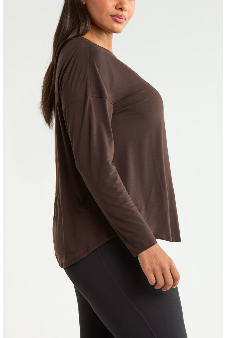 Breathe Long Sleeve Performance T-Shirt, Alternate, color, BROWN MOLE