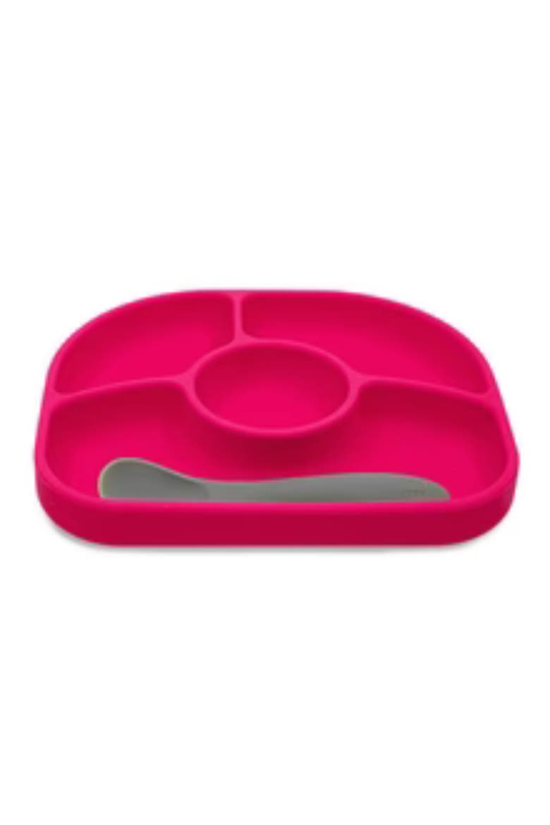 Yumi Silicone Plate & Spoon Set, Alternate, color, Pink