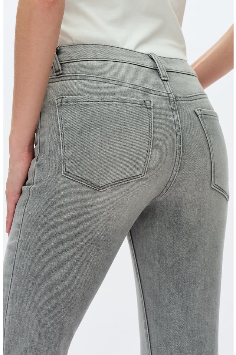Frayed Step Hem Mid Rise Ankle Bootcut Jeans, Alternate, color, GRAY