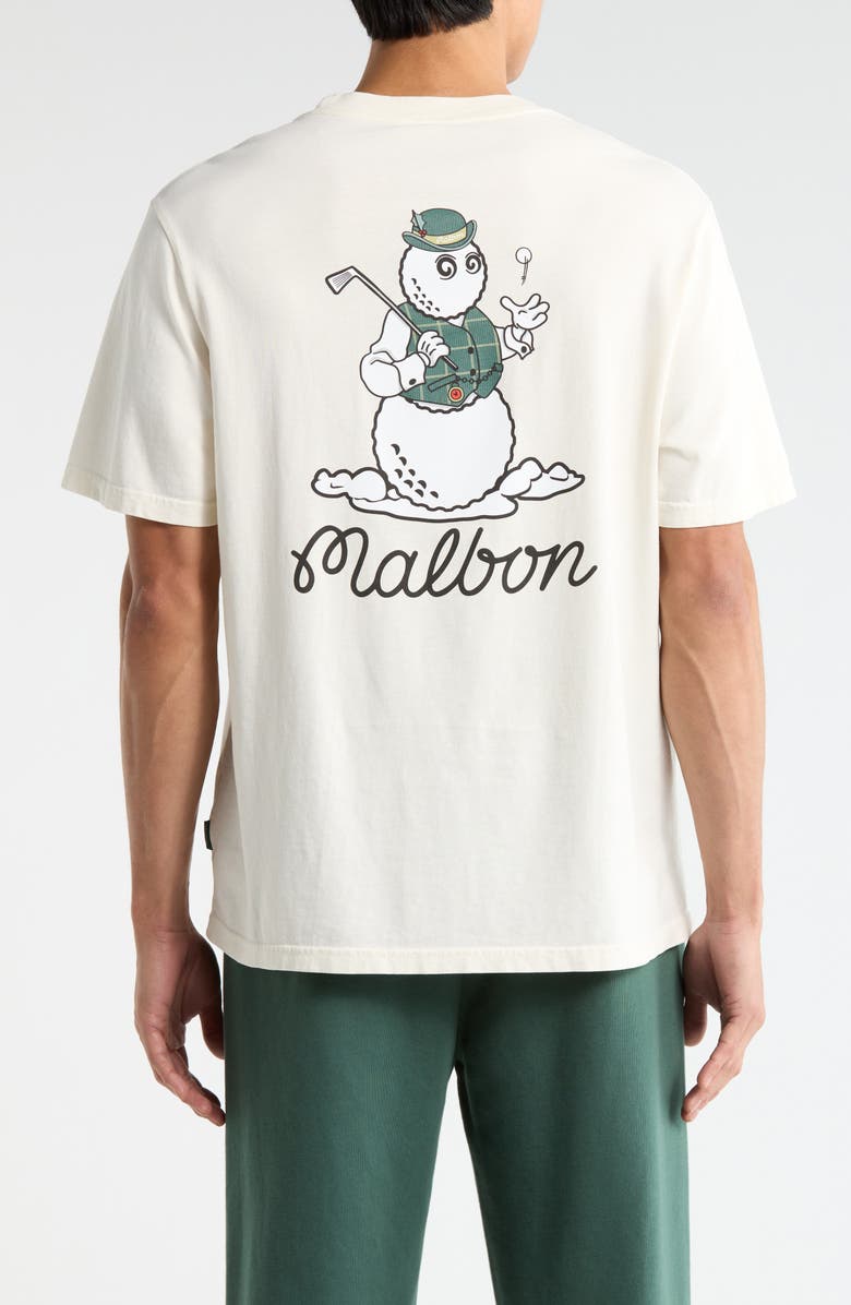 Malbon Golf Bermuda Brumal Buckets Embroidered Graphic T-Shirt, Alternate, color, Heather Ivory