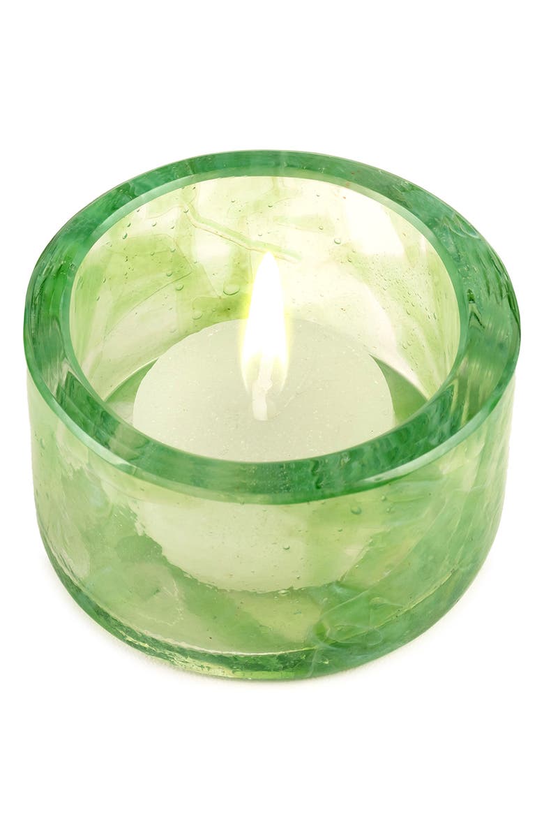 Stories of Italy Set of 2 Watercolor Jade Tealight Candleholders, Alternate, color, 