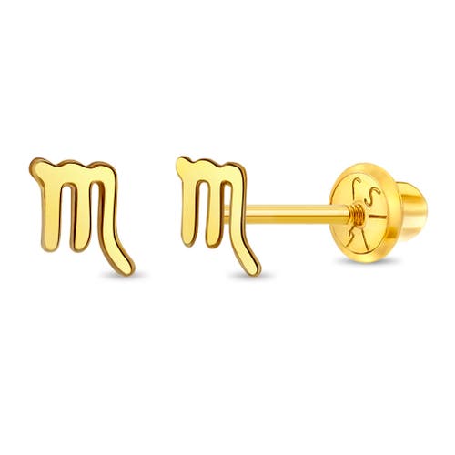 In Season Jewelry 14k Dainty Zodiac Sign Earrings in Gold Scorpio at Nordstrom