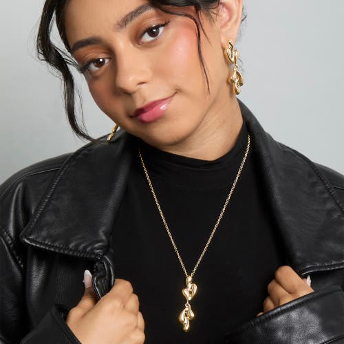 Bcbg Sculptural Heart Drop Earrings In Gold