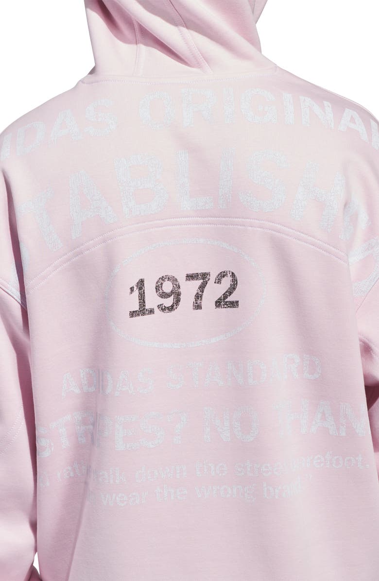 adidas Shoemaker Loose Fit Graphic Hoodie, Alternate, color, Clear Pink