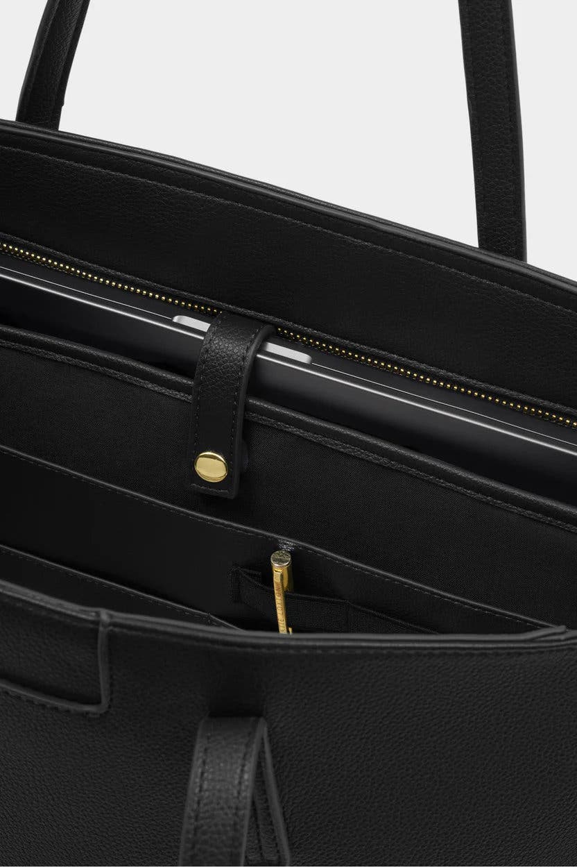 Katie Loxton Harlyn Work Tote Bag in Black, Alternate, color, 