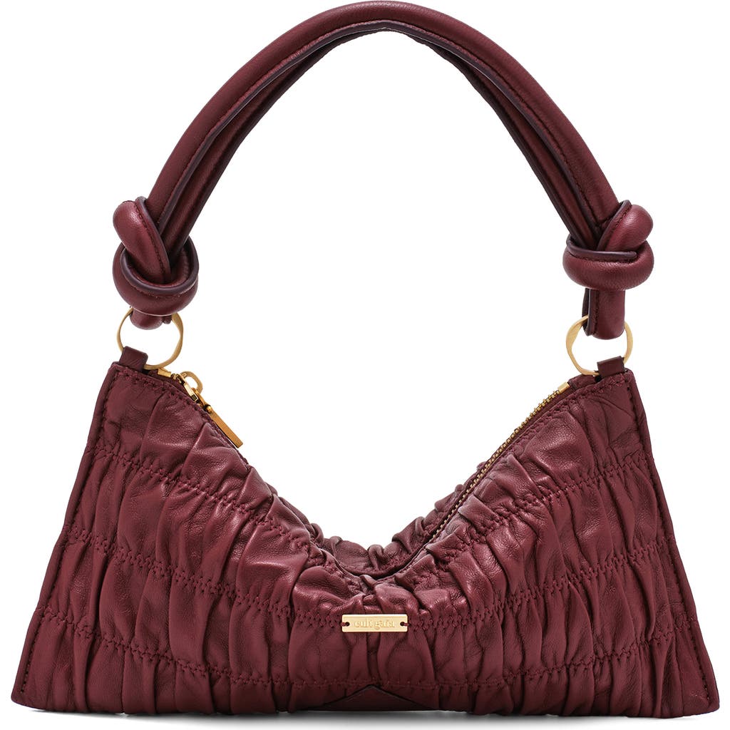 Cult Gaia Nano Hera Leather Shoulder Bag In Burgundy