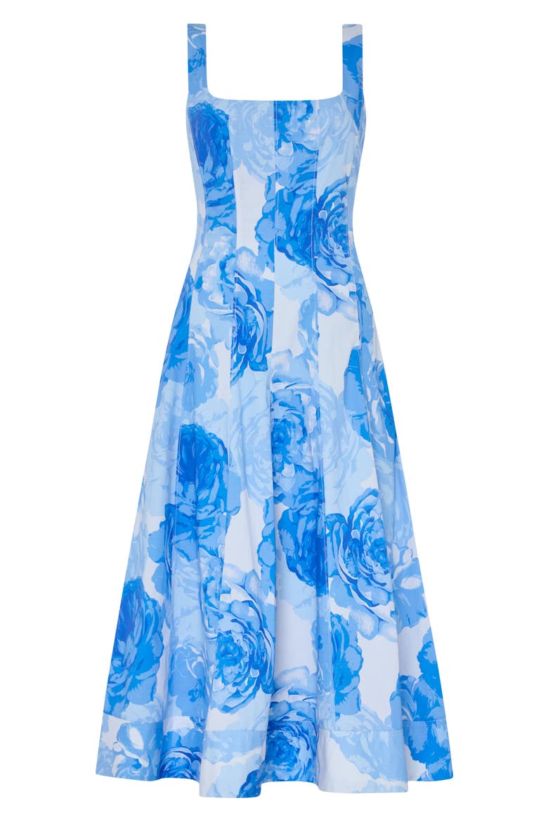Nia Print Sleeveless Midi Dress, Alternate, color, BLUE MULTI