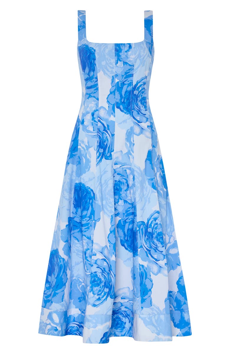 Milly Nia Print Sleeveless Midi Dress, Alternate, color, Blue Multi