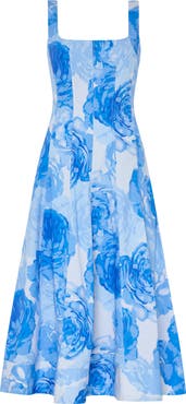 Milly Nia Print Sleeveless Midi Dress