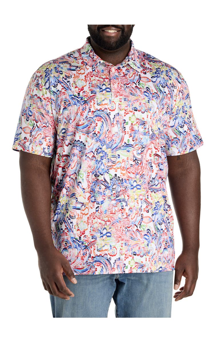 Robert Graham DXL Big & Tall  Oden Paisley Performance Polo Shirt, Main, color, 