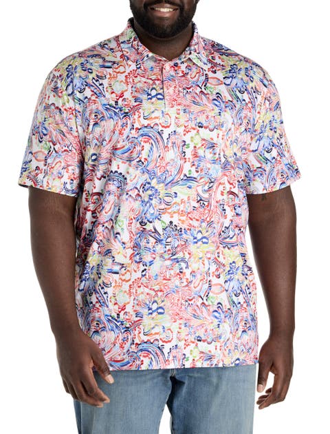 Big & Tall  Oden Paisley Performance Polo Shirt