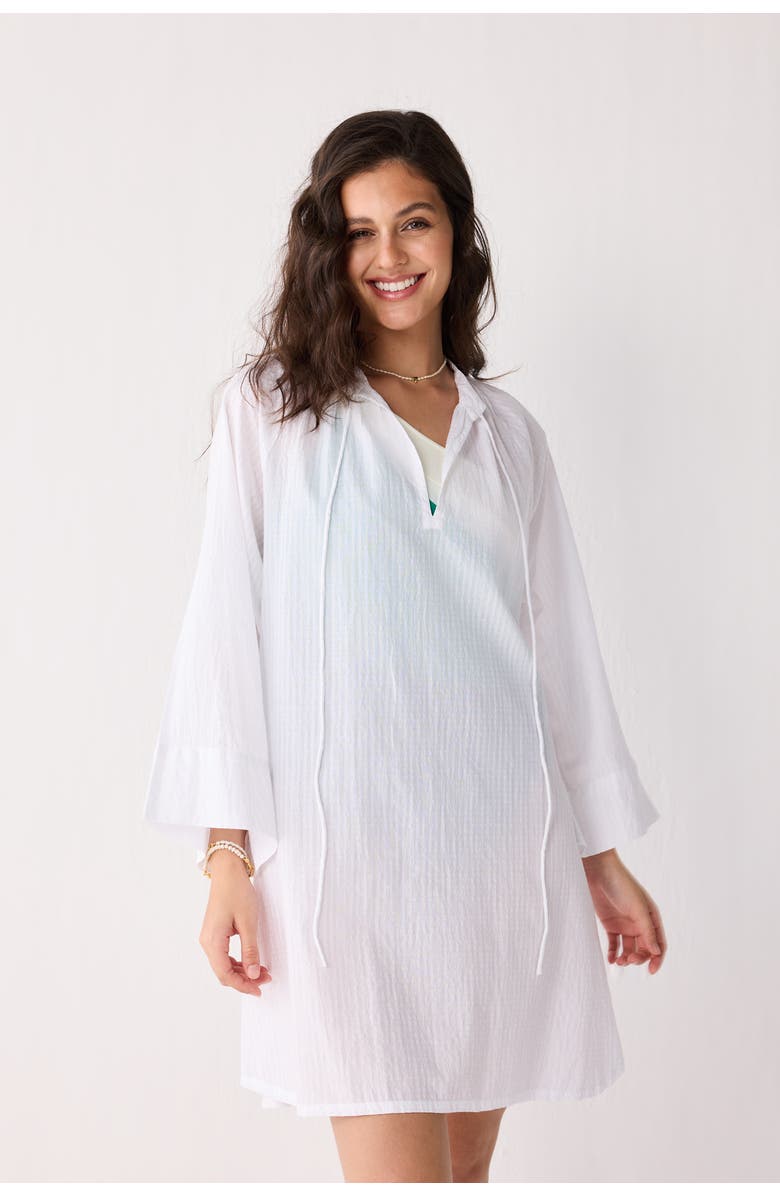 Reistor Relaxed-fit Beach Cover-up with Front Tie Detail, Alternate, color, Linear Muse