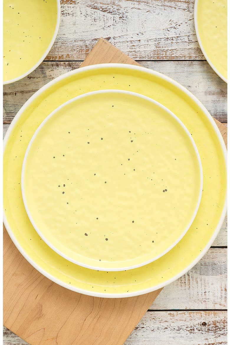 Elena Stoneware 4-Piece Salad Plate Set, Alternate, color, Yellow