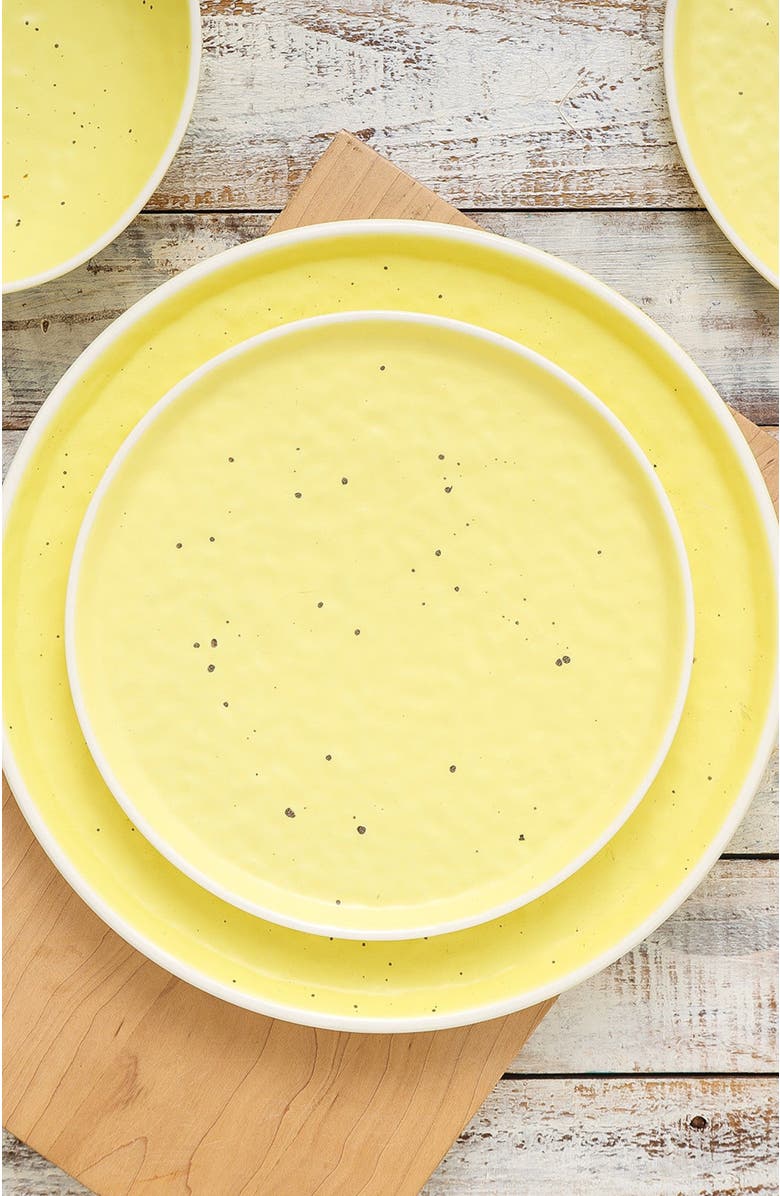 Stone Lain Elena Stoneware 4-Piece Salad Plate Set, Alternate, color, Yellow