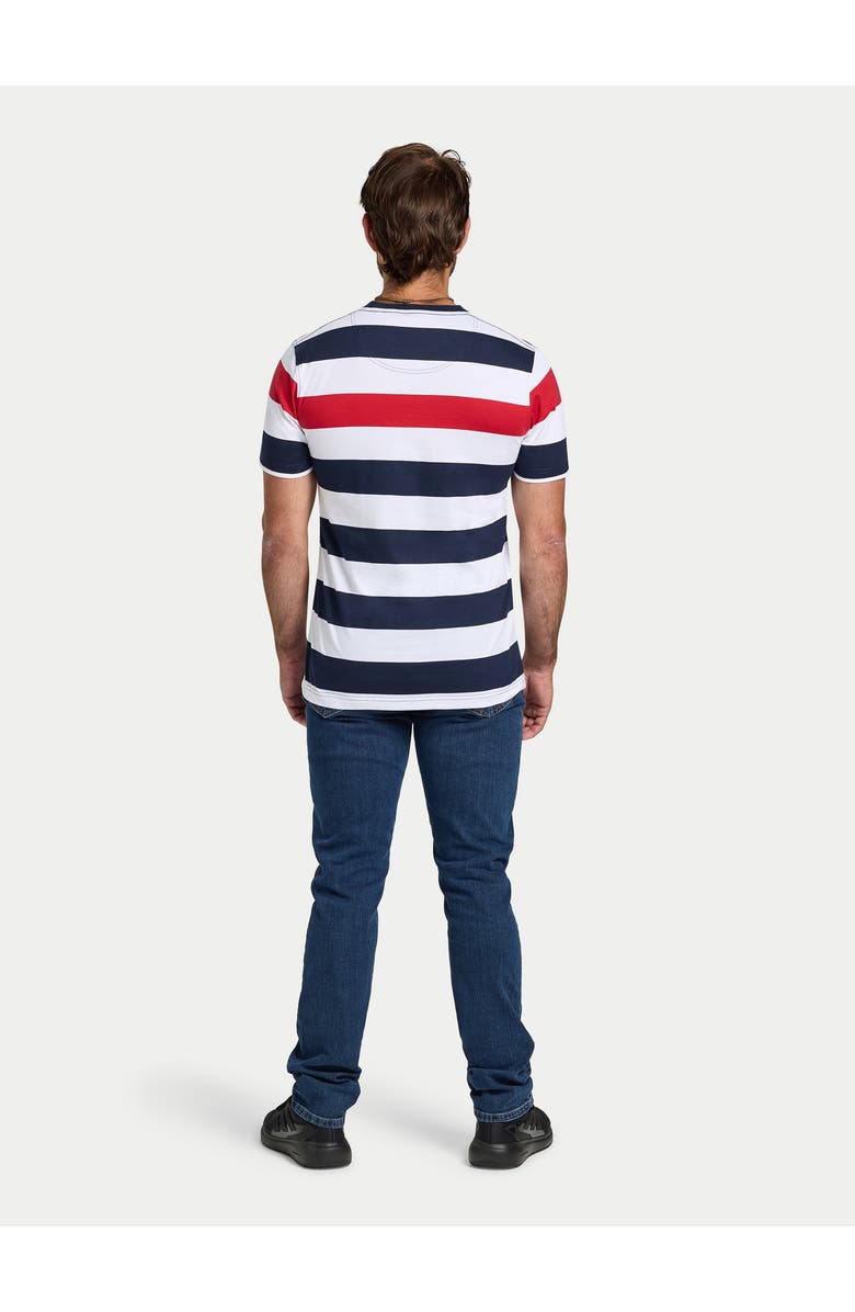 Raging Bull Contrast Chest Stripe T-Shirt, Alternate, color, Navy/Red