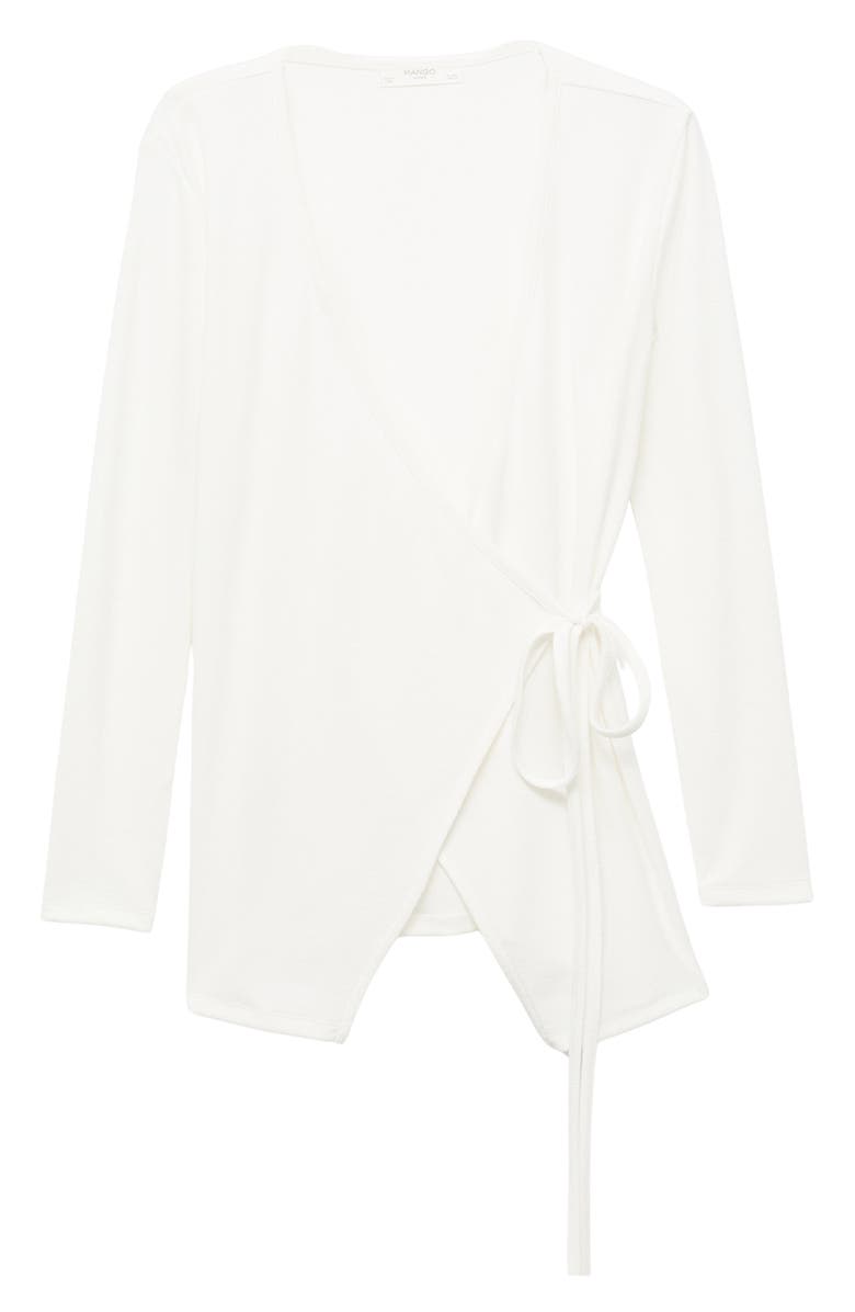 MANGO Wrap Rib Cardigan, Main, color, Ivory White