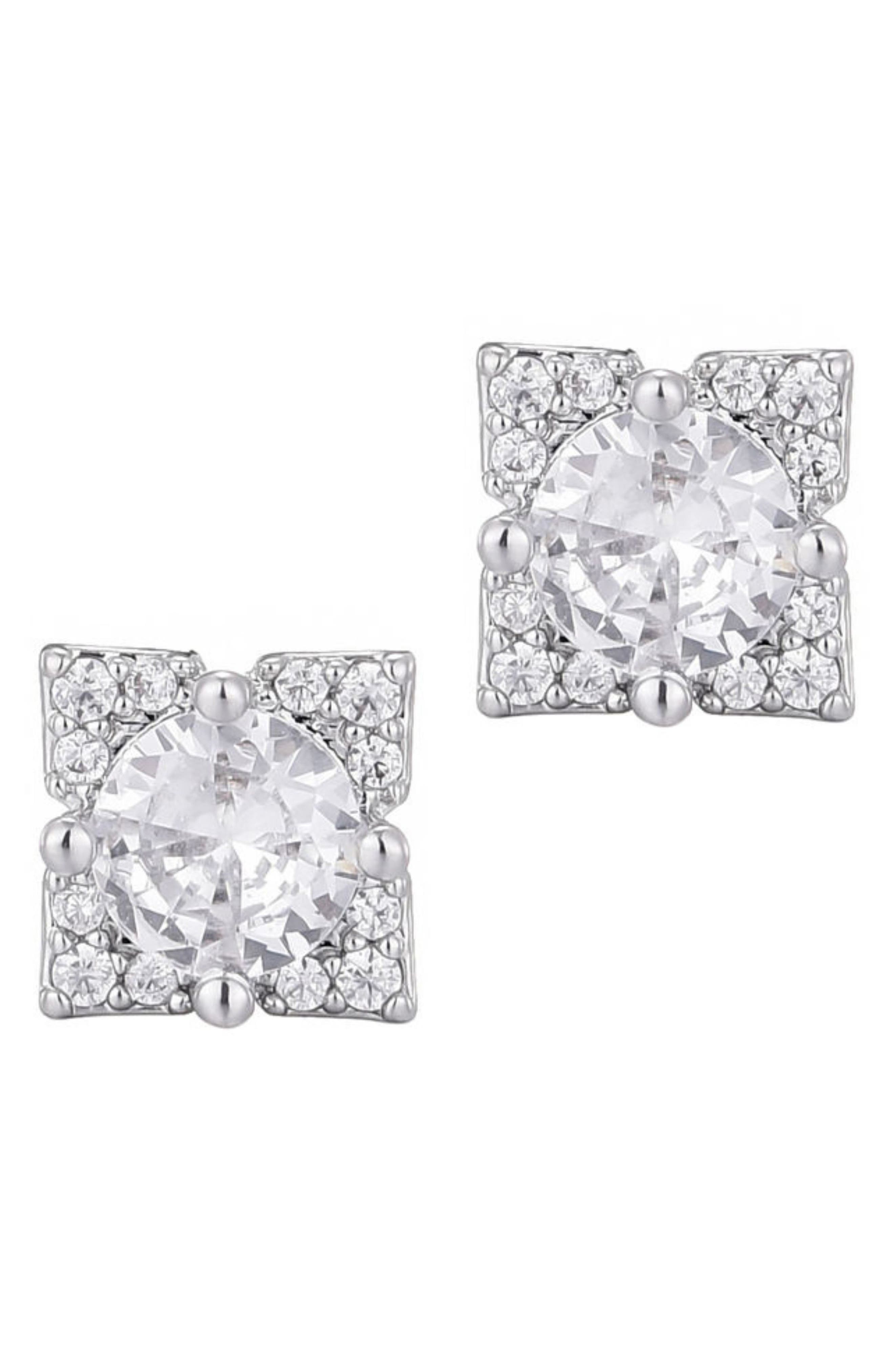 Adornia Flower Shape Cubic Zirconia Stud Earrings