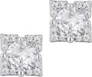 Adornia Flower Shape Cubic Zirconia Stud Earrings