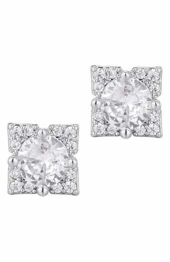 Adornia Flower Shape Cubic Zirconia Stud Earrings