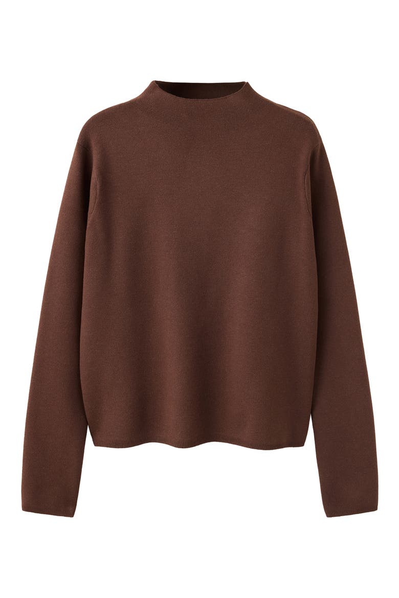 Mock Neck Sweater, Alternate, color, CHOCOLATE