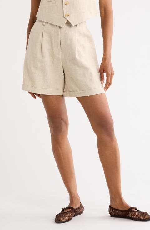 Coraline Woven Linen Blend Shorts
