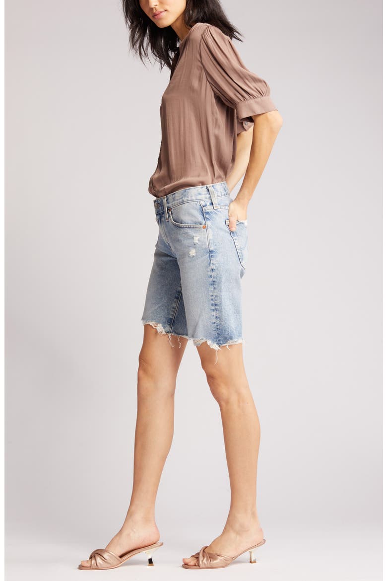 Nikki Ripped Denim Bermuda Shorts, Main, color, APPARITION