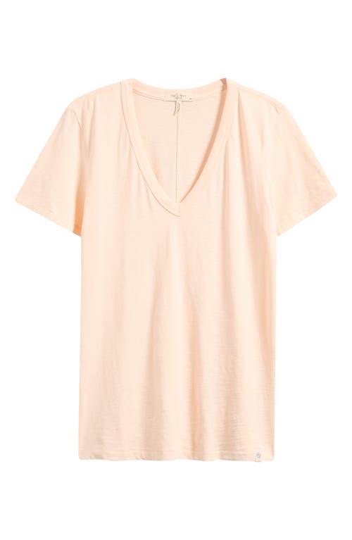 Rag & Bone The Vee Slub Cotton T-shirt In Peach