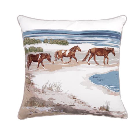 Hoofprints in the Sand Accent Throw Pillow  20" x 20"