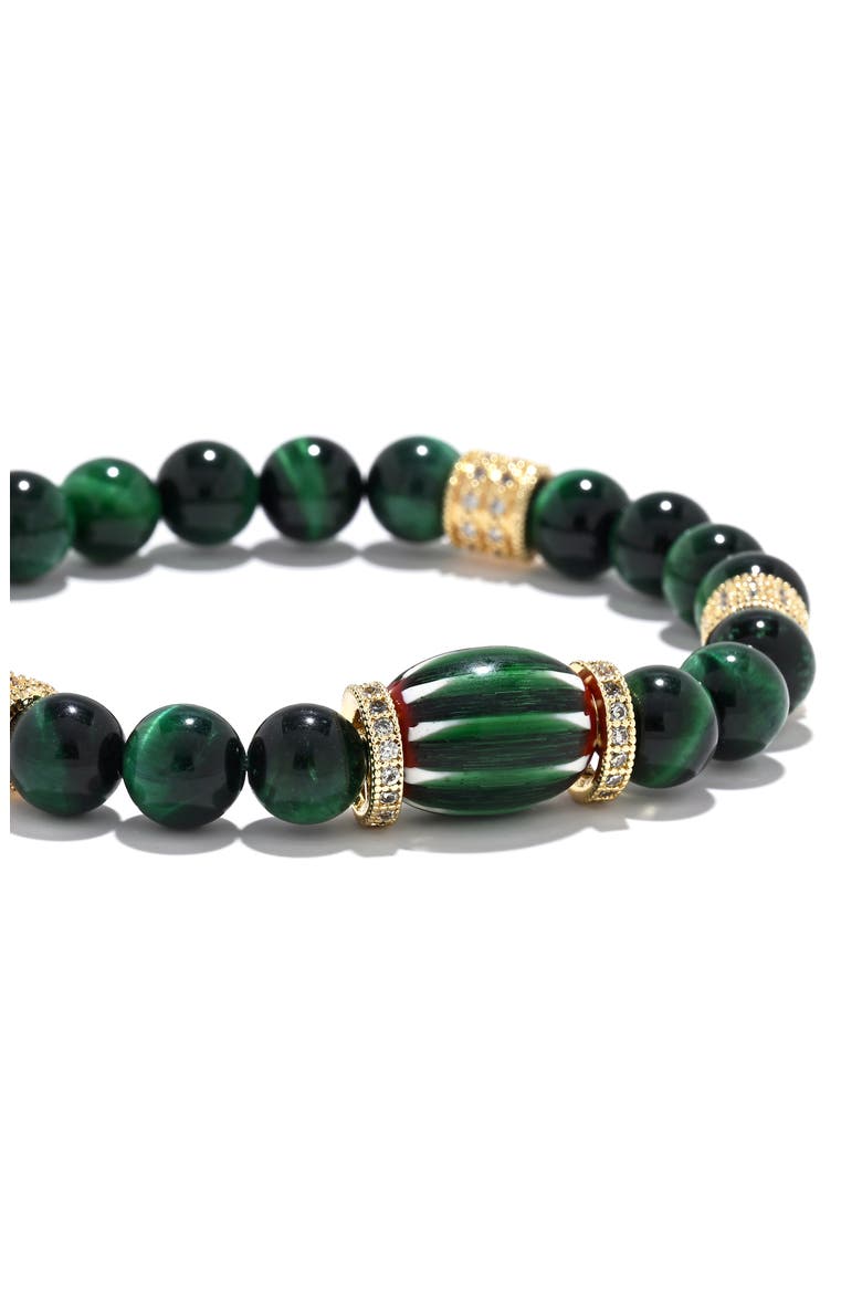 Zephyrine Pavé Beaded Stretch Bracelet, Alternate, color, GREEN