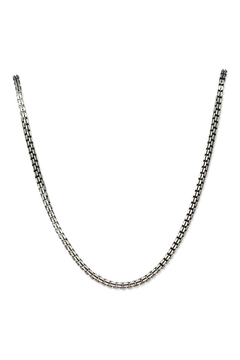 Romero Sterling Silver Box Chain Necklace, Main, color, SILVER