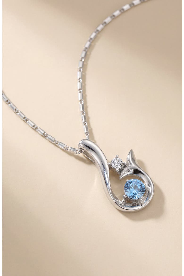 Abstract Sprout Pendant Necklace, Alternate, color, Light Sapphire
