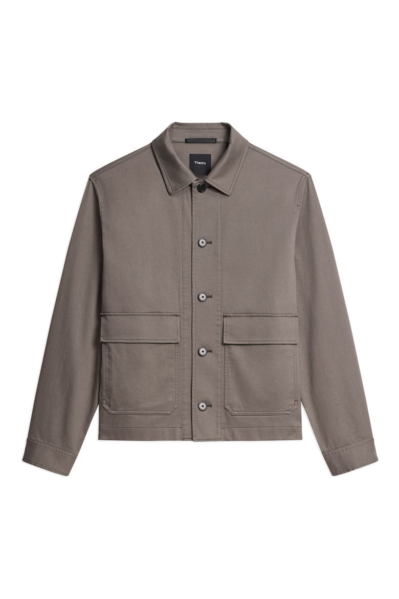 Moonsoft Cotton Twill Button-Up Shirt Jacket, Alternate, color, MOREL