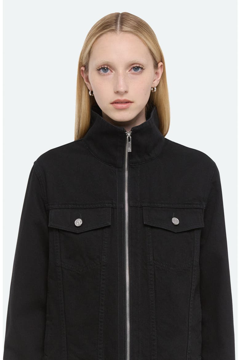 Funnel Zip Trucker Jacket, Alternate, color, RINSED BLACK