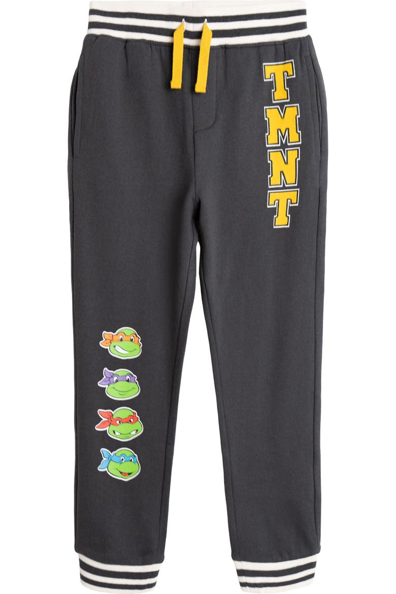Fleece Varsity Jacket and Pants Set, Alternate, color, TMNT Charcoal Cream