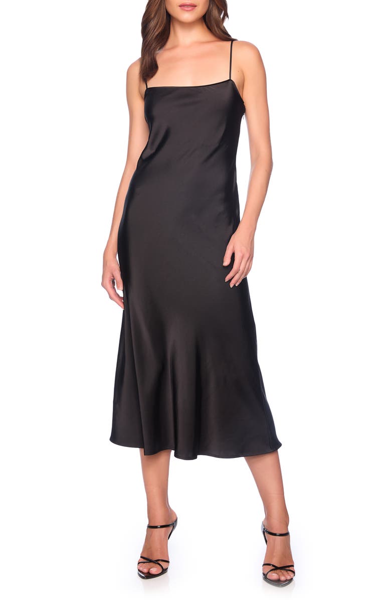 Susana Monaco Bias Cut Satin Midi Dress, Main, color, 
