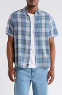 Lucky Brand San Gabriel Plaid Short Sleeve Button-Up Shirt