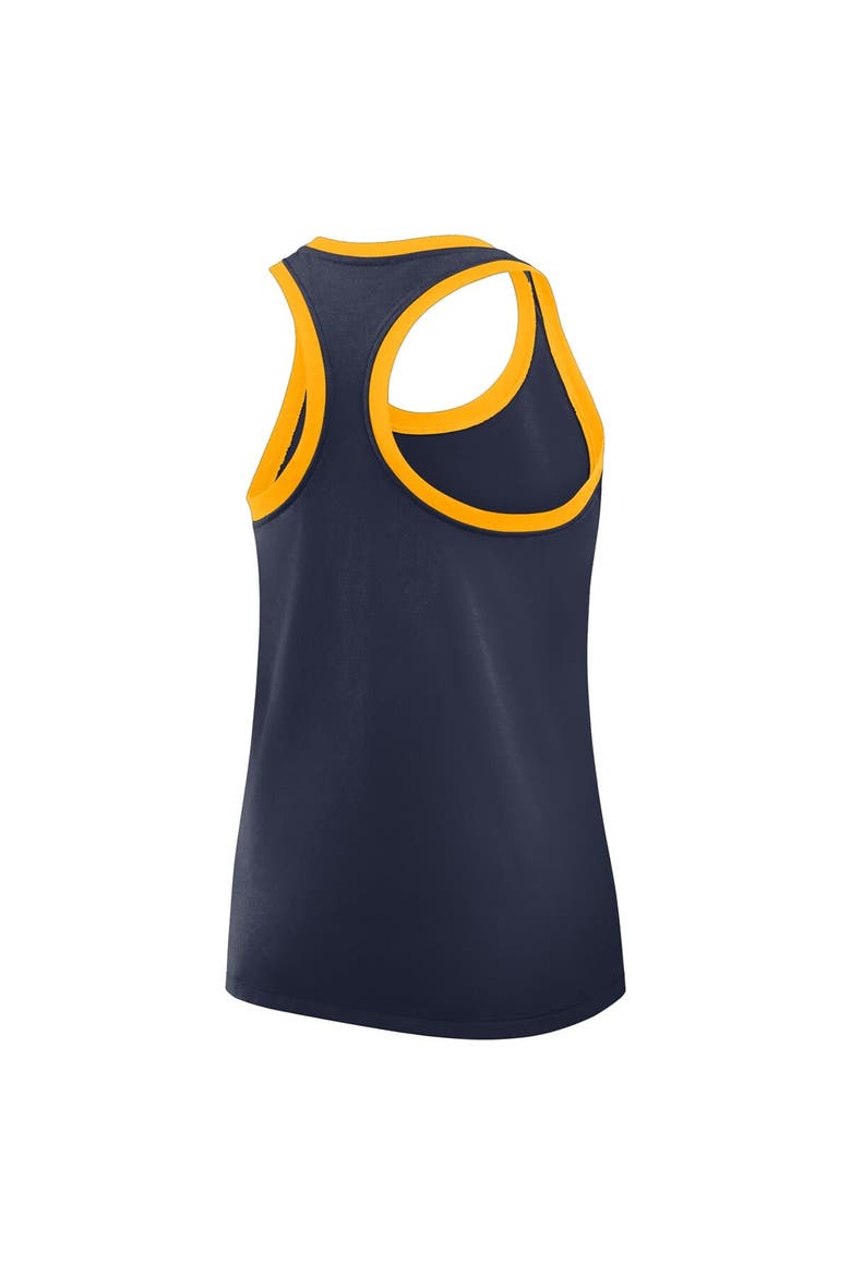 Women's Nike Navy West Virginia Mountaineers Primetime Tri-Blend Racerback Tank Top, Alternate, color, Navy