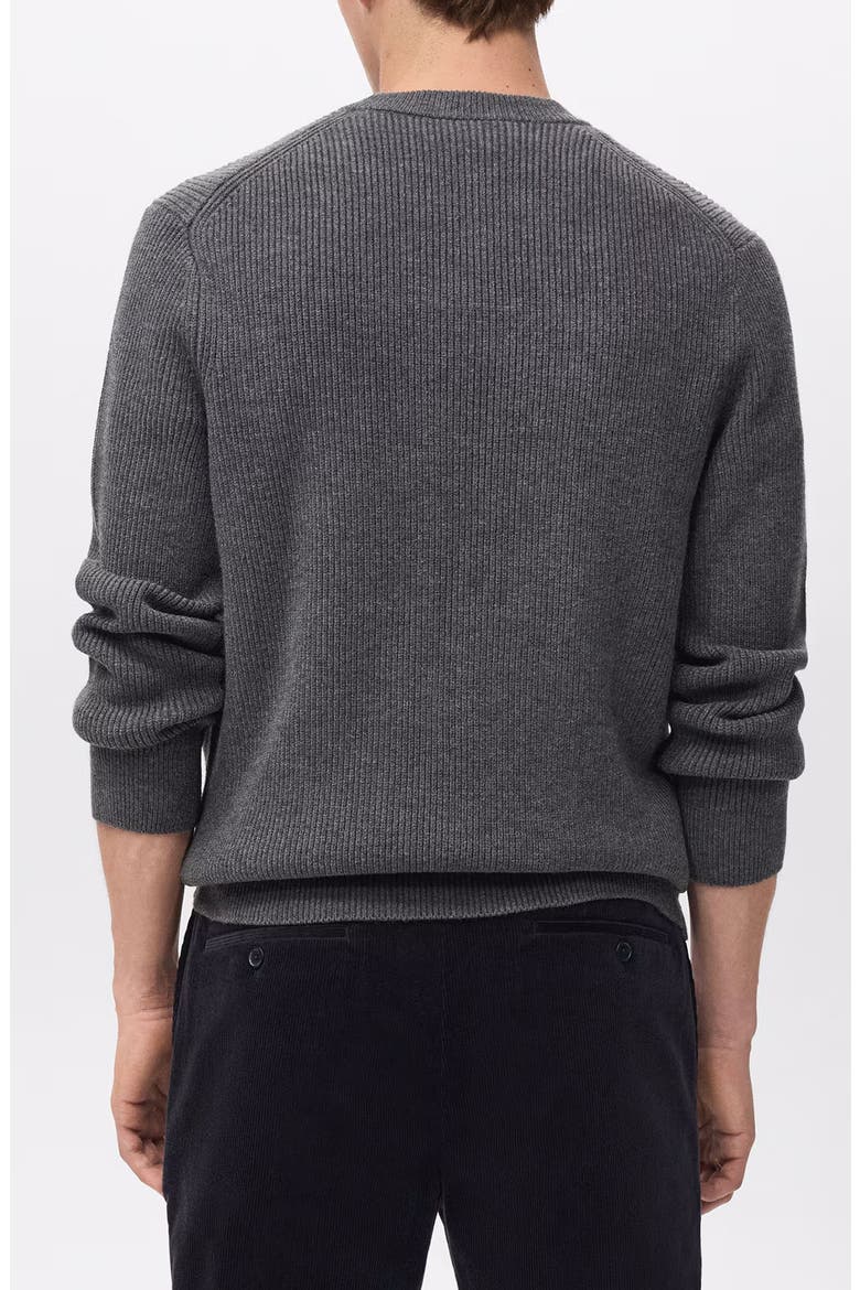 Rib Crewneck Sweater, Alternate, color, DARK HEATHER GREY