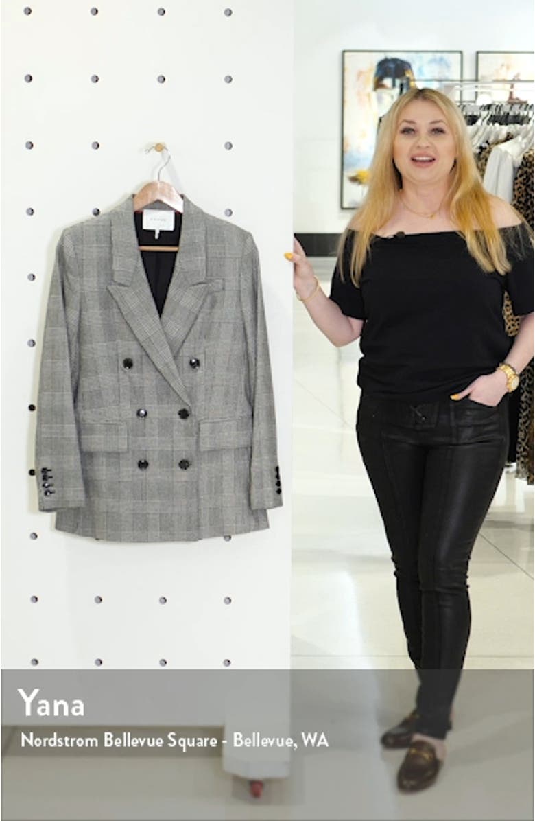 Glen Plaid Double Breasted Blazer, sales video thumbnail