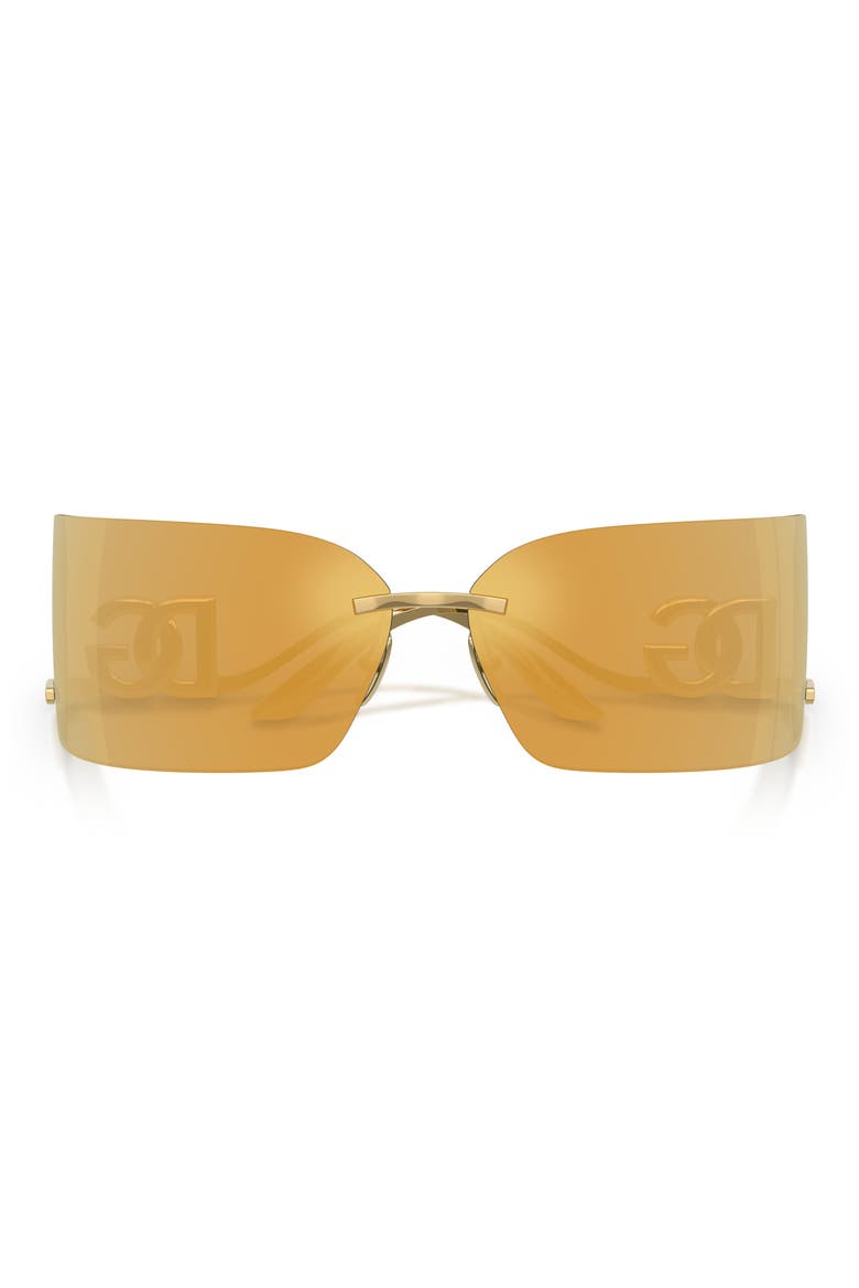 79mm Oversize Mirrored Rectangular Sunglasses, Alternate, color, GOLD / BROWN MIRROR GOLD