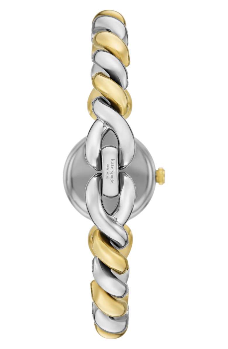 Kate Spade New York monroe two-tone twist bracelet watch, 24mm, Alternate, color, Two Tone
