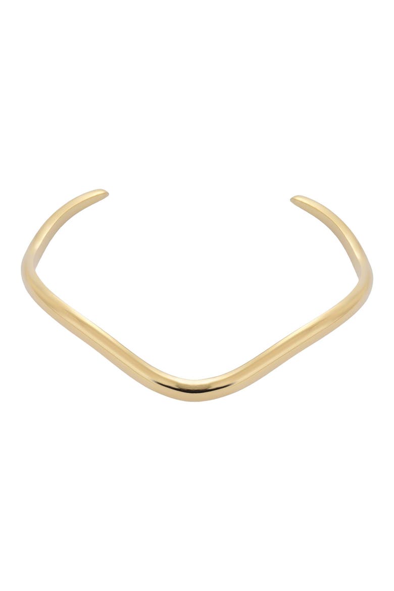 18K Gold Plated Wavy Cuff Bracelet, Main, color, GOLD