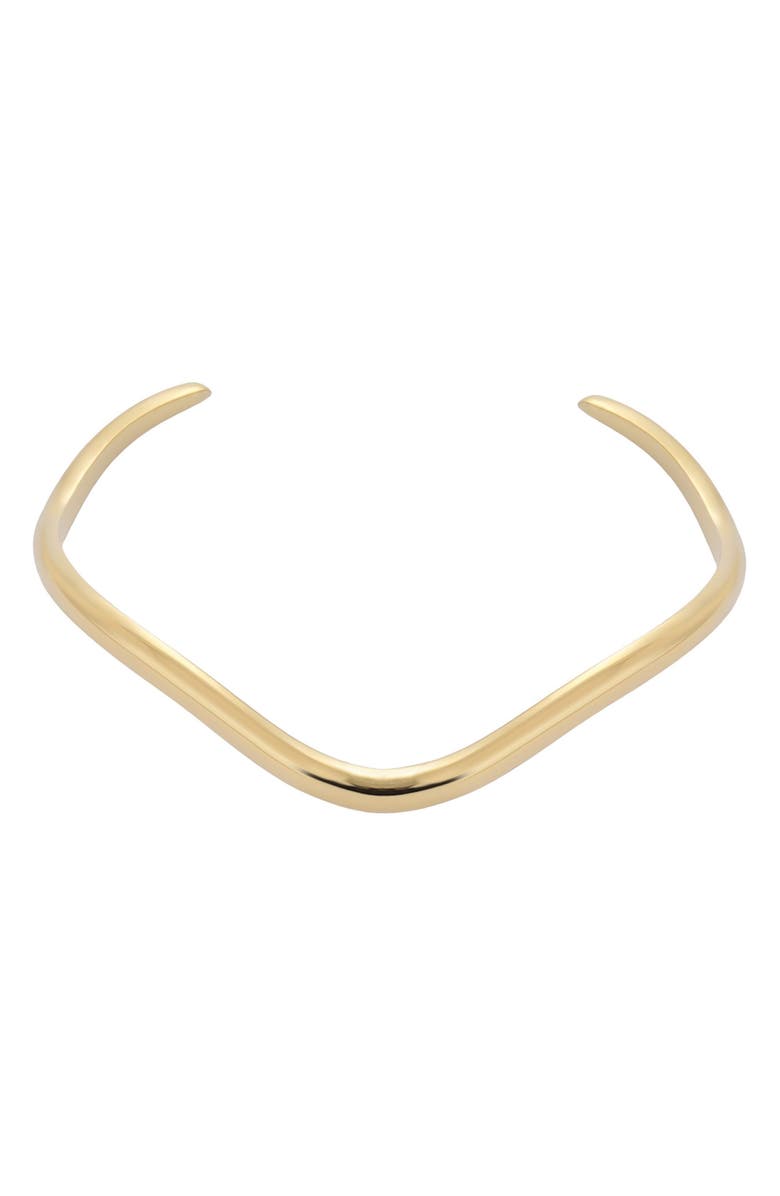 Adornia 18K Gold Plated Wavy Cuff Bracelet, Main, color, Gold