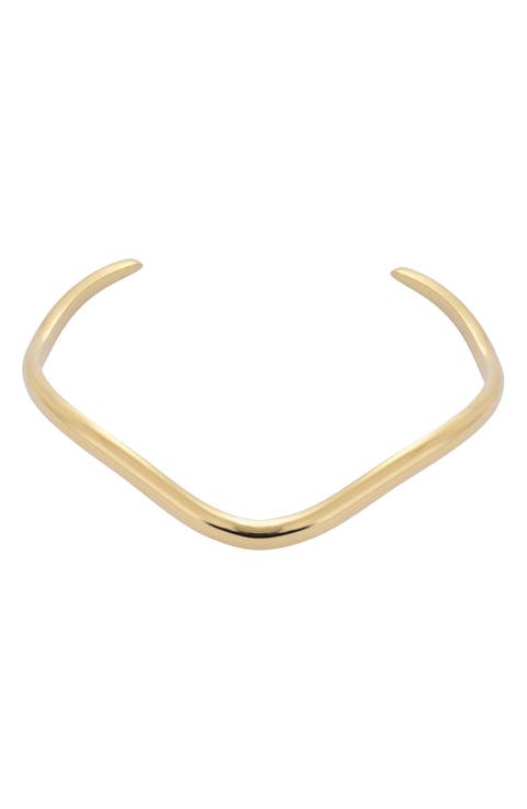 18K Gold Plated Wavy Cuff Bracelet