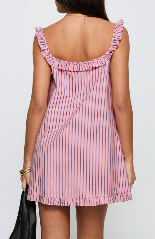 Princess Polly Zalina Stripe Babydoll Minidress In Pink