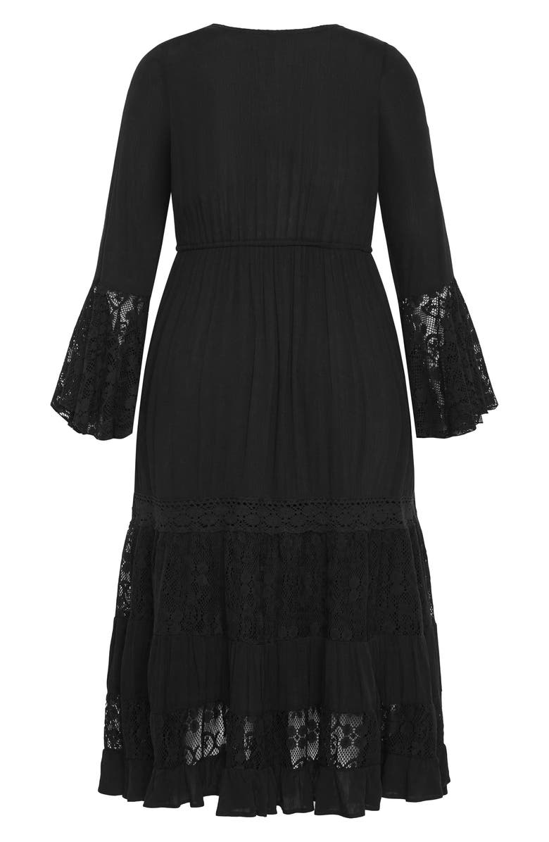 City Chic Tisha Lace Long Sleeve Maxi Dress, Alternate, color, 