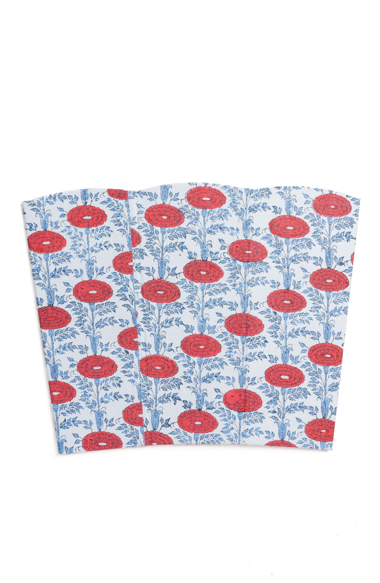 Inner Child Blockprint Scallop Waste Bin Storage Bin in Araminta, Alternate, color, Natural